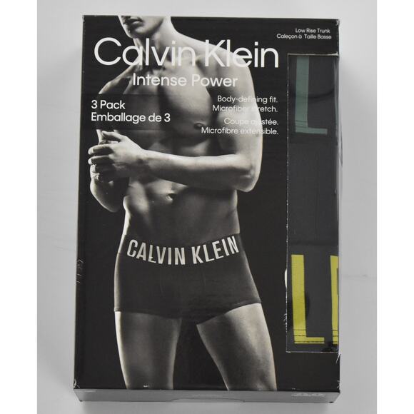 Men's Calvin Klein Intense Power Microfiber 3 Low Rise Trunk  NB2593 933 2XL - Picture 11 of 12